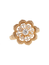 Oscar Massin Women's Lace Flower 18k Yellow Gold &latitude Lab-grown Diamond Large Ring
