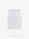 Dolce & Gabbana Lace-up Broderie Anglaise Denim Mini Skirt In White