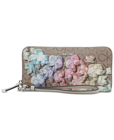 Calvin Klein Lucy Wallet In Almond Taupe Floral | ModeSens