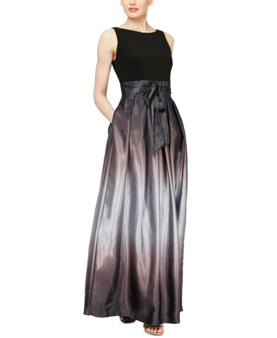SL FASHIONS PETITE OMBRE-SKIRT GOWN
