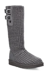 Ugg Solene Knit Tall Boot In Charcoal Suede