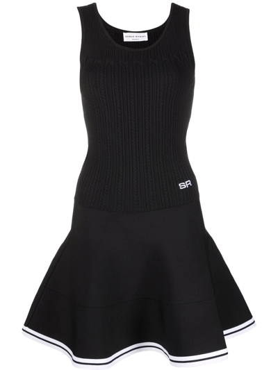 Sonia Rykiel Logo-embroidered Knitted Dress In Schwarz