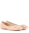 Roger Vivier Gommette Patent Ballerine Flat, Nude In Pink
