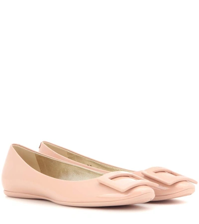 Roger Vivier Gomette Patent-leather Ballet Flats In Pink