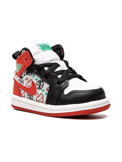 Jordan Babies'  1 Mid "ugly Christmas Sweater" Sneakers In White