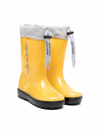 Off-white Kid's For Playing Drawstring Rain Boots, Toddler/kids In Yellow