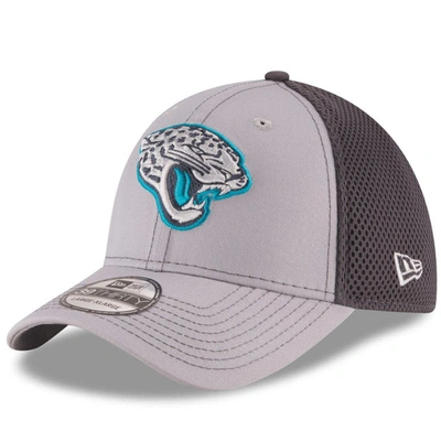 New Era Jacksonville Jaguars Grayed Out Neo 39thirty Cap In Gray/charcoal