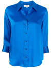 L'agence Dani Silk Charmeuse Blouse In Blue