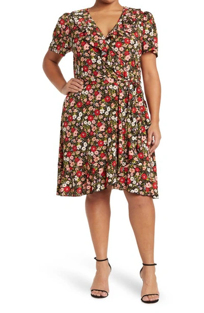 By Design Ruffle Floral Wrap Dress In Ditsy Dream