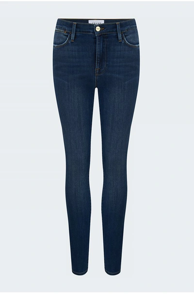 Frame Le High Womens High Rise Distressed Skinny Jeans In Denim