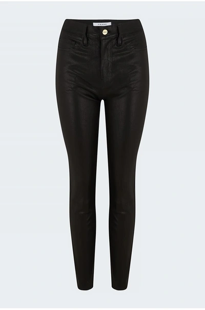 Frame Le Sylvie Straight Jean In Noir Leather In Black