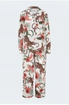 Desmond & Dempsey Long Pyjama Set Soleia Print Cream In Pink/animal/cream/prints