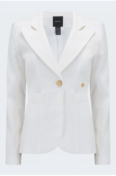 Smythe - Duchess Linen Blazer In White - Atterley