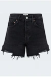 Agolde Parker Long Vintage Short In Trance In Black
