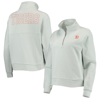THE WILD COLLECTIVE THE WILD COLLECTIVE LIGHT BLUE DETROIT TIGERS TWO-HIT QUARTER-ZIP PULLOVER TOP