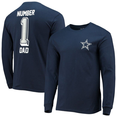 Fanatics Branded Navy Dallas Cowboys #1 Dad Long Sleeve T-shirt