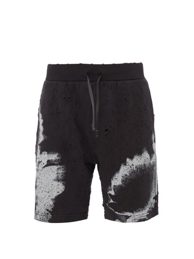 Alyx Abstract-print Cotton-blend Track Shorts In Schwarz