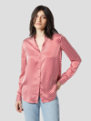 Equipment Cherine Silk Satin Shirt In Tango Red/nature White