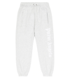 Palm Angels Logo-print Cotton Jogging Bottoms 4-10 Years In Melange Grey White