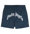 Palm Angels Boys Navy Kids Logo-print Shell Swim Shorts 6-12 Years 8 Years In Blue