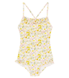 Bonpoint Kids Abbie Floral Print Swimsuit In Fl Vanille