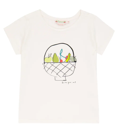 Bonpoint Kids' Fruit Basket-motif Cotton T-shirt In Off White