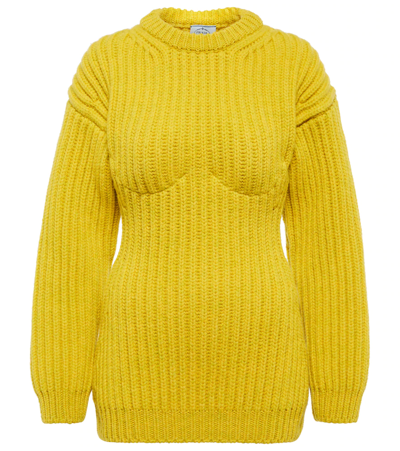 Prada Wool Sweater In Limone