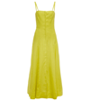 Gabriela Hearst Margritte Linen Midi Dress In Lime Adamite