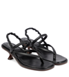 Tod's Thong-strap Leather Slingback Sandals In Nero