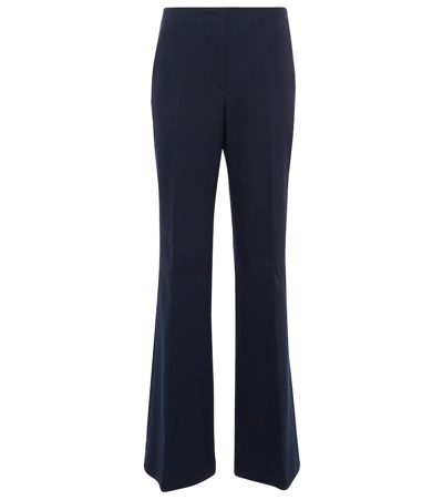 The Row Vasco Mid-rise Wool-blend Trousers In Navy