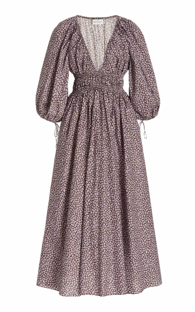 Matteau + Net Sustain Shirred Floral-print Organic Cotton