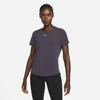 Nike Dri-fit Uv One Luxe Women's Standard Fit Short-sleeve Top In Cave Purple,reflect Silver