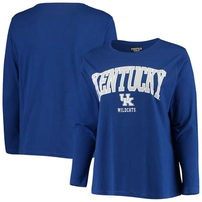 Profile Royal Kentucky Wildcats Plus Size Logo Long Sleeve T-shirt