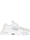 Dolce & Gabbana Dolce And Gabbana Woman's White Air Master Mix Of  Materials Sneakers In White