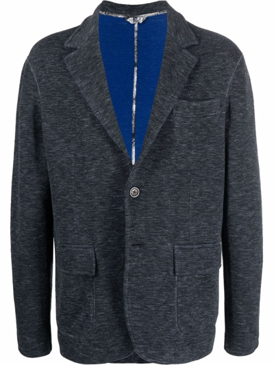 Missoni Knitted Single-breasted Blazer In Blau