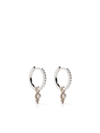 Dower & Hall Dotty Pearl Charm Hoops In Silber