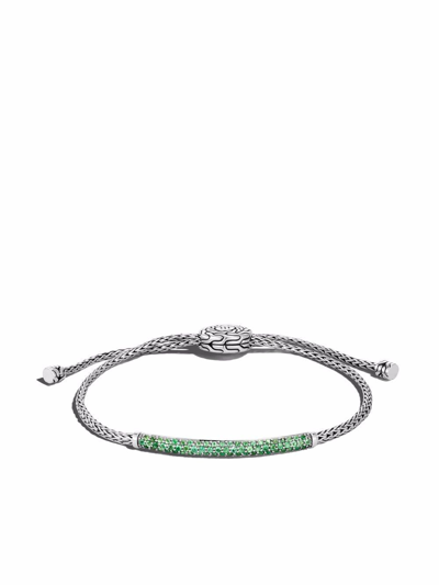 John Hardy Sterling Silver Classic Chain Emerald Small Pull Through Bracelet