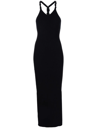 Dion Lee Rope-strap Ribbed-knit Dress In Schwarz