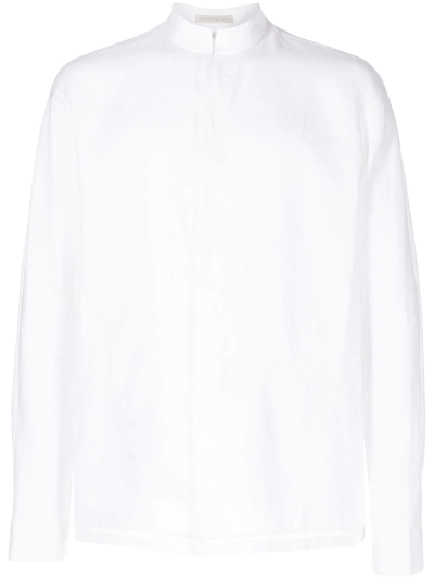 Shiatzy Chen Mandarin-collar Fitted Shirt In White