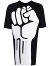 11 BY BORIS BIDJAN SABERI FIST-PRINT COTTON T-SHIRT