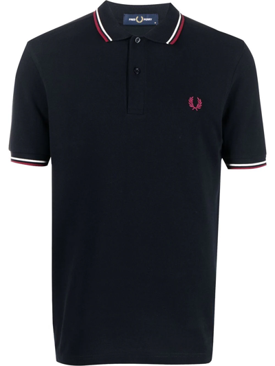 Fred Perry Embroidered Logo Polo Shirt In Blue