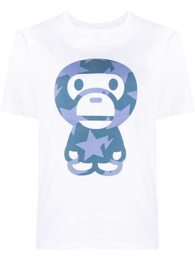A Bathing Ape Big Baby Milo T恤 In Weiss