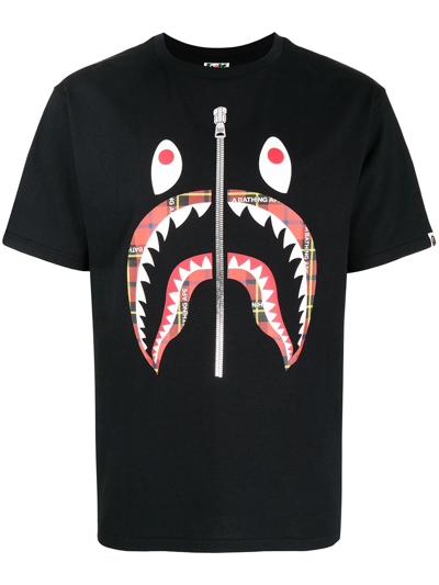 A Bathing Ape Graphic Print Crew-neck T-shirt In Black
