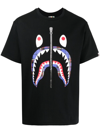 A BATHING APE 鲨鱼图案印花T恤