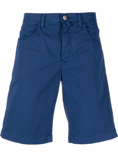 Incotex Five-pocket Cotton Bermuda Shorts In Blue