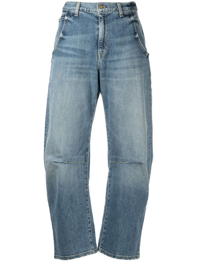 Nili Lotan Emerson High-rise Tapered Jeans In Blau