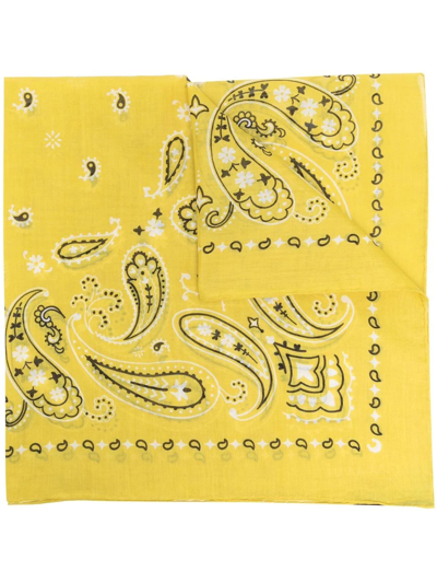 Alanui Paisley Pattern Square Scarf In Lime Multicolor