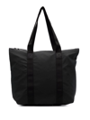 Rains Womens 01 Black Brand-tab Coated-shell Tote Bag In Schwarz