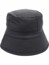 Rains Logo-plaque Bucket Hat In Schwarz