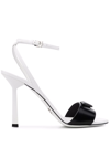 Prada Logo Plaque Open-toe Sandals In Schwarz